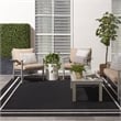 Pemberly Row 8'x10' Black Ivory Contemporary Indoor/Outdoor Rug