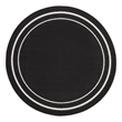 Pemberly Row 8' Round Black Ivory Contemporary Indoor/Outdoor Rug