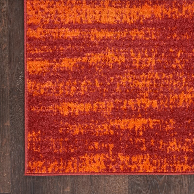 Pemberly Row Modern / Contemporary 2'x4' Red Indoor/Outdoor Rug
