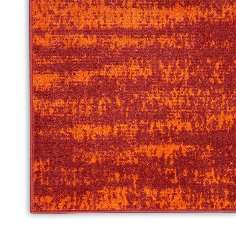 Pemberly Row Modern / Contemporary 2'x6' Red Indoor/Outdoor Rug