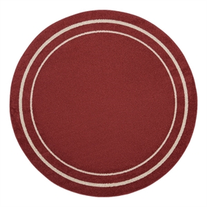 Pemberly Row 8' Round Brick/Ivory Contemporary Indoor/Outdoor Rug