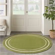 Pemberly Row 8' Round Green Ivory Contemporary Indoor/Outdoor Rug