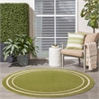 Pemberly Row 8' Round Green Ivory Contemporary Indoor/Outdoor Rug