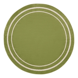 Pemberly Row 8' Round Green Ivory Contemporary Indoor/Outdoor Rug