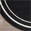 Pemberly Row 4' Round Black Ivory Contemporary Indoor/Outdoor Rug