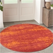 Pemberly Row Modern / Contemporary 4' Round Red Indoor/Outdoor Rug