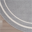 Pemberly Row 4' Round Grey/Ivory Contemporary Indoor/Outdoor Rug