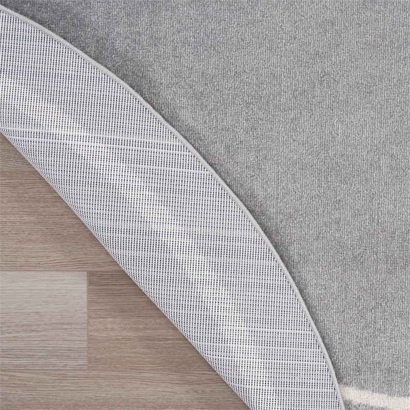 Pemberly Row 4' Round Grey/Ivory Contemporary Indoor/Outdoor Rug