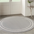 Pemberly Row 4' Round Grey/Ivory Contemporary Indoor/Outdoor Rug