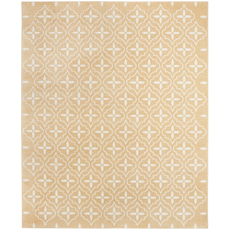 Pemberly Row Contemporary Home 6'x9' Fabric Beige Ivory Area Rug