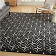 Pemberly Row Contemporary Home 6'x9' Fabric Black Ivory Area Rug