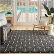 Pemberly Row Contemporary Home 6'x9' Fabric Black Ivory Area Rug