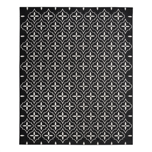 Pemberly Row Contemporary Home 6'x9' Fabric Black Ivory Area Rug