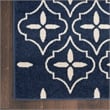 Pemberly Row Contemporary Home 8'x10' Fabric Navy Ivory Area Rug