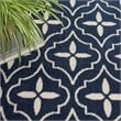 Pemberly Row Contemporary Home 8'x10' Fabric Navy Ivory Area Rug