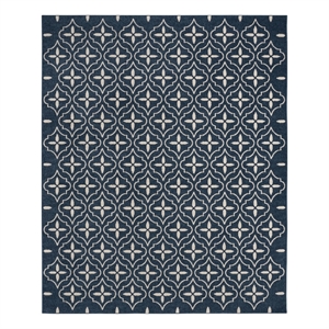 Pemberly Row Contemporary Home 8'x10' Fabric Navy Ivory Area Rug