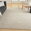 Pemberly Row Contemporary Home 8'x10' Fabric Ivory Beige Area Rug