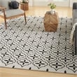 Pemberly Row Contemporary Home 6'x9' Fabric Ivory Black Area Rug