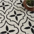 Pemberly Row Contemporary Home 6'x9' Fabric Ivory Black Area Rug