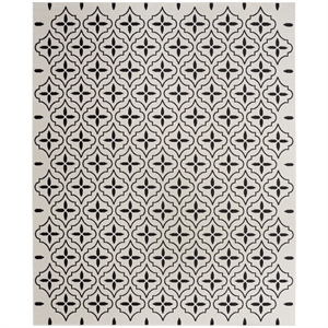 Pemberly Row Contemporary Home 6'x9' Fabric Ivory Black Area Rug