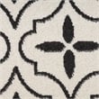 Pemberly Row Contemporary Home 6'x9' Fabric Ivory Black Area Rug