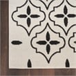 Pemberly Row Contemporary Home 6'x9' Fabric Ivory Black Area Rug