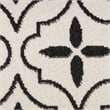 Pemberly Row Contemporary Home 8'x10' Fabric Ivory Black Area Rug