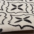 Pemberly Row Contemporary Home 8'x10' Fabric Ivory Black Area Rug
