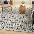 Pemberly Row Contemporary Home 8'x10' Fabric Ivory Black Area Rug