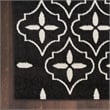 Pemberly Row Contemporary Home 8'x10' Fabric Black Ivory Area Rug
