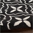 Pemberly Row Contemporary Home 8'x10' Fabric Black Ivory Area Rug