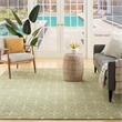 Pemberly Row Contemporary Home 6'x9' Fabric Green Ivory Area Rug