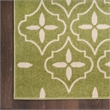 Pemberly Row Contemporary Home 6'x9' Fabric Green Ivory Area Rug