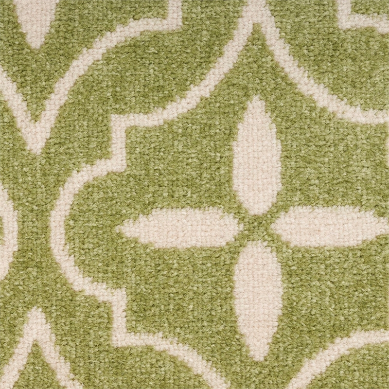 Pemberly Row Contemporary Home 6'x9' Fabric Green Ivory Area Rug