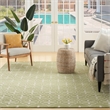 Pemberly Row Contemporary Home 8'x10' Fabric Green Ivory Area Rug