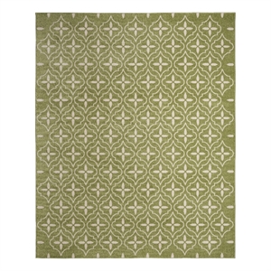 Pemberly Row Contemporary Home 8'x10' Fabric Green Ivory Area Rug