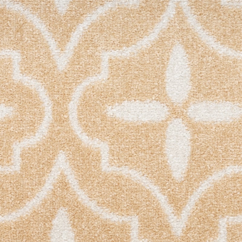 Pemberly Row Contemporary Home 8'x10' Fabric Beige Ivory Area Rug