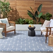 Pemberly Row Contemporary Home 6'x9' Fabric Blue Ivory Area Rug