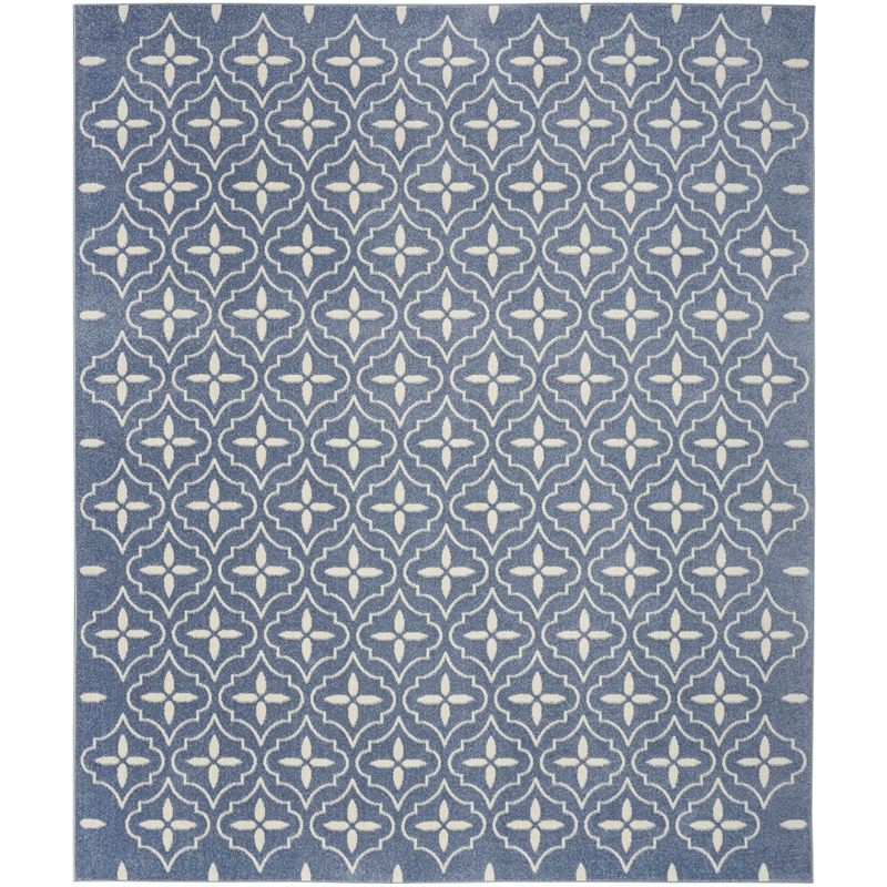 Pemberly Row Contemporary Home 6'x9' Fabric Blue Ivory Area Rug