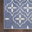 Pemberly Row Contemporary Home 6'x9' Fabric Blue Ivory Area Rug