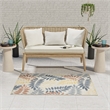 Pemberly Row Contemporary Home 8'x10' Fabric Blue Ivory Area Rug