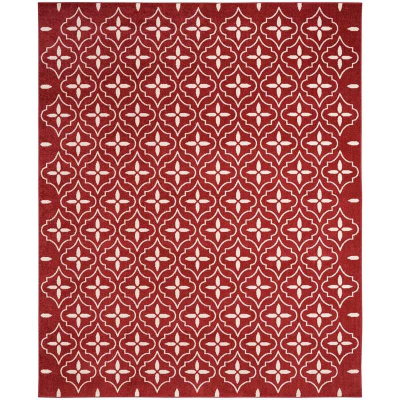 Pemberly Row Contemporary Home 8'x10' Fabric Brick Ivory Area Rug