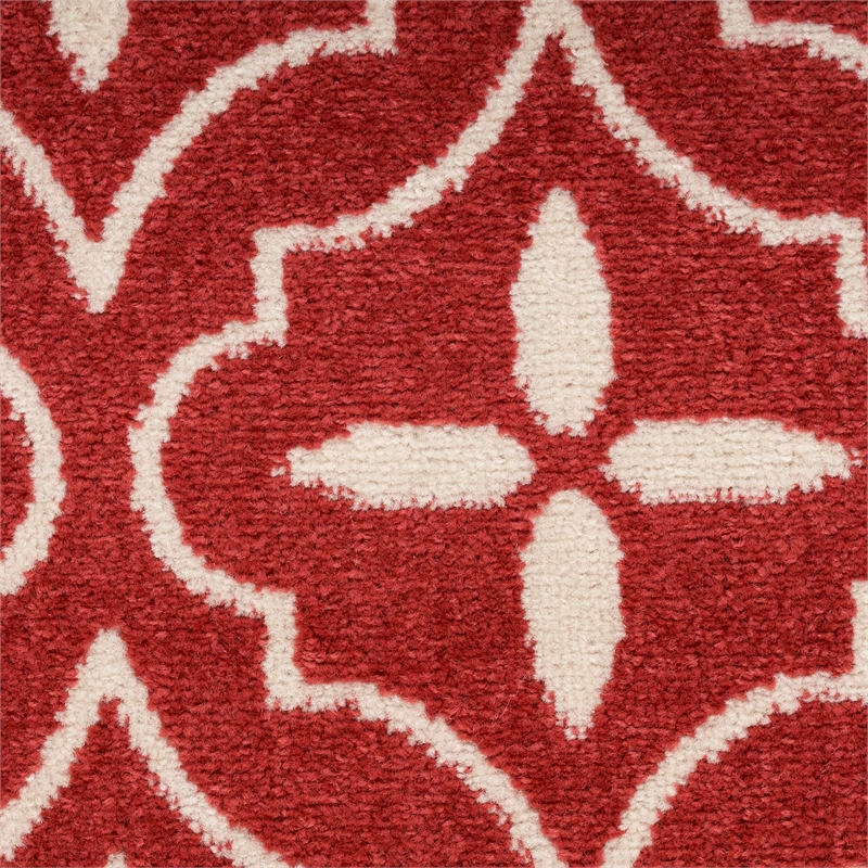 Pemberly Row Contemporary Home 8'x10' Fabric Brick Ivory Area Rug