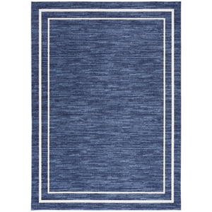Pemberly Row Modern / Contemporary 4'x6' Navy Ivory Fabric Area Rug