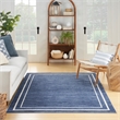 Pemberly Row Modern / Contemporary 4'x6' Navy Ivory Fabric Area Rug