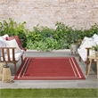 Pemberly Row Modern / Contemporary 6'x9' Brick Ivory Fabric Area Rug