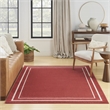 Pemberly Row Modern / Contemporary 6'x9' Brick Ivory Fabric Area Rug