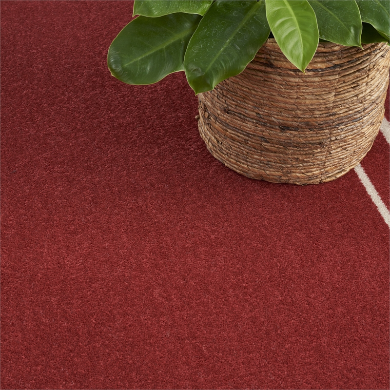 Pemberly Row Modern / Contemporary 6'x9' Brick Ivory Fabric Area Rug