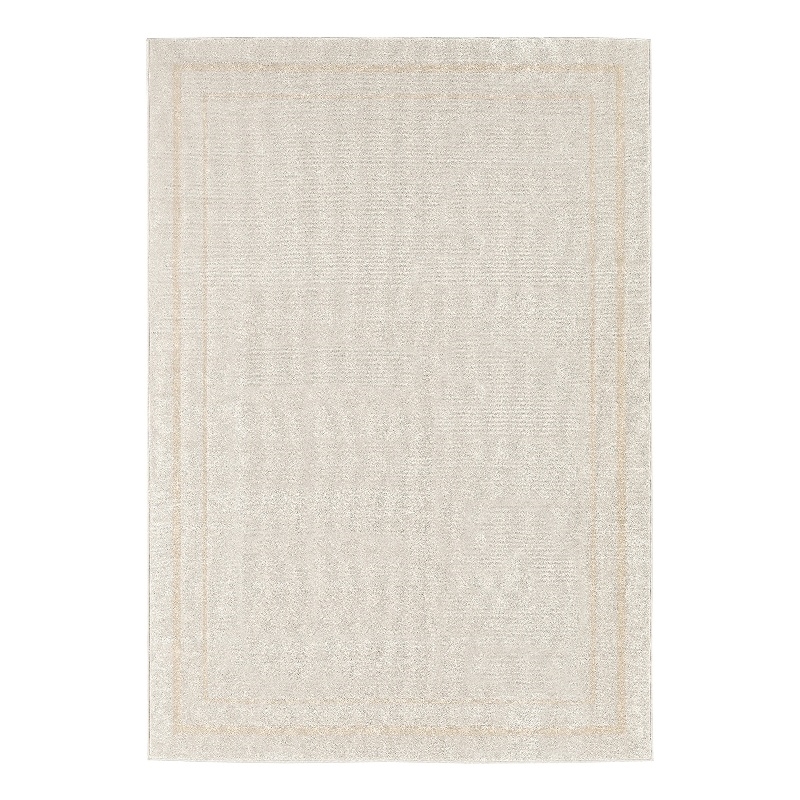 Pemberly Row Modern / Contemporary 5'x7' Ivory Gold Fabric Area Rug