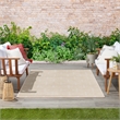 Pemberly Row Modern / Contemporary 4'x6' Ivory Beige Fabric Area Rug
